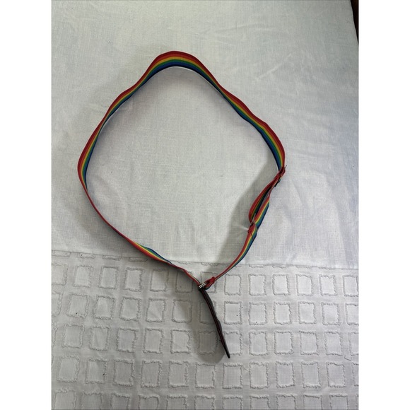 Vintage Rainbow Striped Luggage Bag Shoulder Strap Hawaii Belt Strap Pride Long - Picture 5 of 5